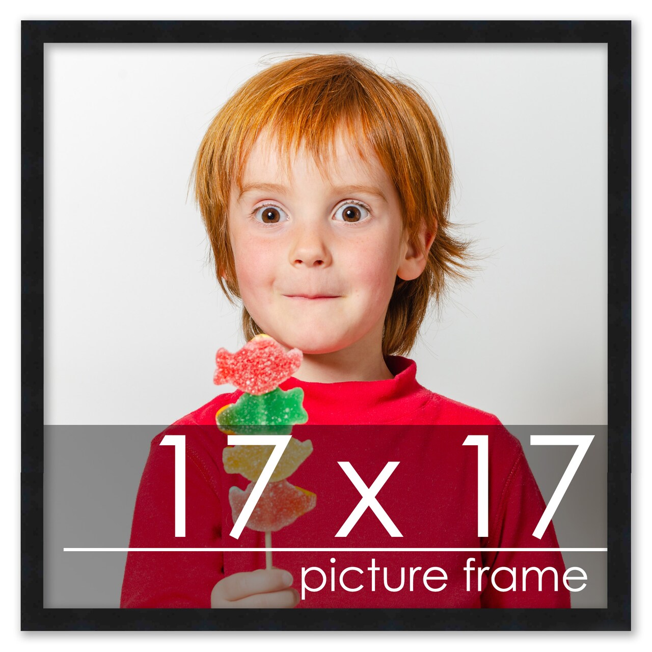 17x17 Solid Wood Picture Frame with UV-Resistant Acrylic & Acid-Free Backing, Available in 6 Finishes: Matte Black, Matte White, Metallic Bronze, Silver, Natural Wood Grain & Mahogany
